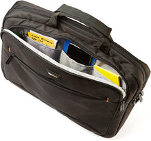 Carica l'immagine nel visualizzatore di Gallery, AmazonBasics - Borsa a tracolla per laptop, computer e tablet da 15.6'' (40 cm), nero, confezione da 1