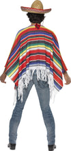 Carica l'immagine nel visualizzatore di Gallery, Poncho messicano multicolore con frange costume adulto - Ilgrandebazar