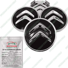Carica l'immagine nel visualizzatore di Gallery, Set di 4 Tappi Coprimozzo Diametro esterno: 60 mm, Nero con logo cromato - Ilgrandebazar