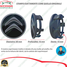 Carica l'immagine nel visualizzatore di Gallery, Set di 4 Tappi Coprimozzo Diametro esterno: 60 mm, Nero con logo cromato - Ilgrandebazar