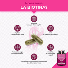Carica l'immagine nel visualizzatore di Gallery, Biotina Nutrimea | Capelli, Unghie e Pelle | Zinco Selenio Vitamina B7 | Acceleratore Crescita Capelli | Luminosità Della Pelle | 900% VNR | Trattamento 4 Mesi