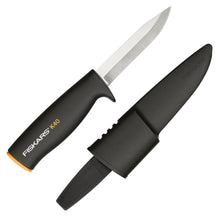 Carica l'immagine nel visualizzatore di Gallery, Fiskars Coltello universale da giardino a outdoor, Fodero in Nero/Arancione - Ilgrandebazar