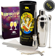 Carica l'immagine nel visualizzatore di Gallery, doomade Shaker Cocktail Set - Barman Kit con Cobbler 720ml, Jigger, Mixing Spoon, Cannucce e Ricette
