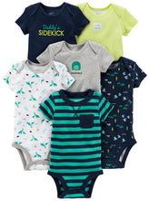 Carica l'immagine nel visualizzatore di Gallery, Simple Joys by Carter's Bimbo body in cotone a manica corta, Pacco da 6