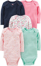 Carica l'immagine nel visualizzatore di Gallery, Simple Joys by Carter's Unisex Bimbi body in cotone a manica lunga, Pacco da 5
