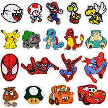 Carica l'immagine nel visualizzatore di Gallery, 18 Pezzi Toppe Termoadesive Bambini Adulti Toppe per Vestiti con Super Mario Spiderman Toppa Termoadesiva per Tessuti per Pantaloni Zaini Giacche
