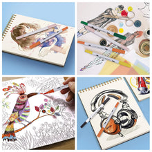 Carica l'immagine nel visualizzatore di Gallery, Pennarelli Acquarelli Colore Brush Pen Doppio 24 Pezzi con Punta 24 Colori - Ilgrandebazar