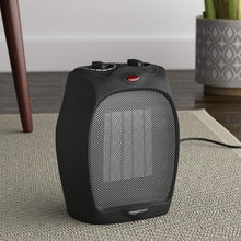 Carica l'immagine nel visualizzatore di Gallery, Amazon Basics - Termoventilatore in ceramica da 1500 Watt con termostato regolabile - Nero