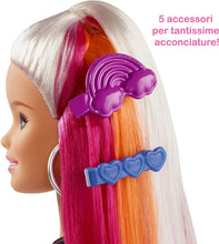 Carica l'immagine nel visualizzatore di Gallery, Barbie FXN96 Rainbow Sparkle Bambola con Capelli Lunghi Arcobaleno e Tanti Accessori, 3 anni+