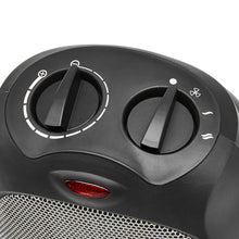 Carica l'immagine nel visualizzatore di Gallery, Amazon Basics - Termoventilatore in ceramica da 1500 Watt con termostato regolabile - Nero