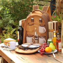 Carica l'immagine nel visualizzatore di Gallery, Apollowalker, zaino da picnic, borsa termica con posate, coperta e altri accessori, per 4 persone