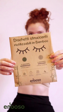 Carica l'immagine nel visualizzatore di Gallery, enooso Dischetti Struccanti Lavabili in Bambù - Salviette 12 Soft + 6 Scrub - Ilgrandebazar