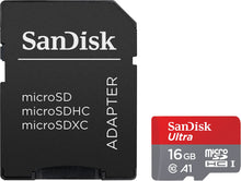 Carica l'immagine nel visualizzatore di Gallery, SanDisk Ultra Scheda di Memoria MicroSDHC da 16 GB e Adattatore, con A1 16