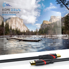 Carica l'immagine nel visualizzatore di Gallery, CSL - 10m Cavo HDMI 4k 60Hz HDR - 2.0 a b - 4K 3D UHD Nero, nero - Ilgrandebazar