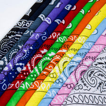 Carica l'immagine nel visualizzatore di Gallery, 12 Pezzi Bandana per Capelli, 100% Cotone Disegno Paisley - Multiuso... - Ilgrandebazar