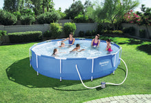 Carica l'immagine nel visualizzatore di Gallery, Bestway Steel PRO Piscina con Pompa Filtro e Cartuccia, 366x366x76 cm, Bianco