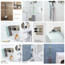 Carica l'immagine nel visualizzatore di Gallery, 2/4pcs Adhesive Multi-Purpose Hooks Wall Mounted Mop Organizer Holder RackBrush Broom Hanger Hook Kitchen bathroom Strong Hooks