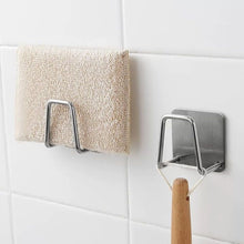 Carica l'immagine nel visualizzatore di Gallery, Kitchen Stainless Steel Sink Sponges Holder Self Adhesive Drain Drying Rack Kitchen Wall Hooks Accessories Storage Organizer