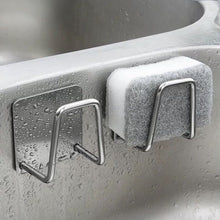 Carica l'immagine nel visualizzatore di Gallery, Kitchen Stainless Steel Sink Sponges Holder Self Adhesive Drain Drying Rack Kitchen Wall Hooks Accessories Storage Organizer