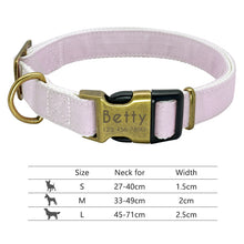 Carica l'immagine nel visualizzatore di Gallery, Nylon Dog Collar Personalized Pet Collar Engraved ID Tag Nameplate Reflective for Small Medium Large Dogs Pitbull Pug