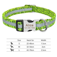 Carica l'immagine nel visualizzatore di Gallery, Nylon Dog Collar Personalized Pet Collar Engraved ID Tag Nameplate Reflective for Small Medium Large Dogs Pitbull Pug