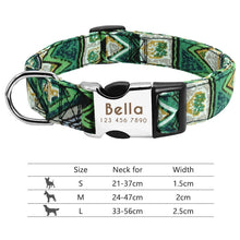 Carica l'immagine nel visualizzatore di Gallery, Nylon Dog Collar Personalized Pet Collar Engraved ID Tag Nameplate Reflective for Small Medium Large Dogs Pitbull Pug