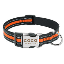 Carica l'immagine nel visualizzatore di Gallery, Nylon Dog Collar Personalized Pet Collar Engraved ID Tag Nameplate Reflective for Small Medium Large Dogs Pitbull Pug