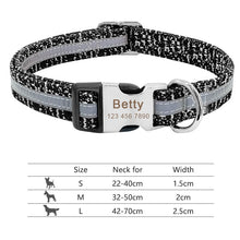 Carica l'immagine nel visualizzatore di Gallery, Nylon Dog Collar Personalized Pet Collar Engraved ID Tag Nameplate Reflective for Small Medium Large Dogs Pitbull Pug