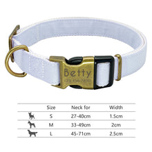 Carica l'immagine nel visualizzatore di Gallery, Nylon Dog Collar Personalized Pet Collar Engraved ID Tag Nameplate Reflective for Small Medium Large Dogs Pitbull Pug