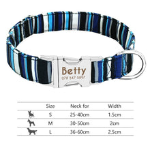 Carica l'immagine nel visualizzatore di Gallery, Nylon Dog Collar Personalized Pet Collar Engraved ID Tag Nameplate Reflective for Small Medium Large Dogs Pitbull Pug