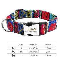 Carica l'immagine nel visualizzatore di Gallery, Nylon Dog Collar Personalized Pet Collar Engraved ID Tag Nameplate Reflective for Small Medium Large Dogs Pitbull Pug