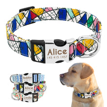 Carica l'immagine nel visualizzatore di Gallery, Nylon Dog Collar Personalized Pet Collar Engraved ID Tag Nameplate Reflective for Small Medium Large Dogs Pitbull Pug