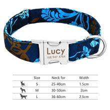 Carica l'immagine nel visualizzatore di Gallery, Nylon Dog Collar Personalized Pet Collar Engraved ID Tag Nameplate Reflective for Small Medium Large Dogs Pitbull Pug