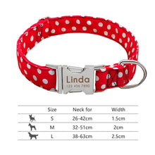 Carica l'immagine nel visualizzatore di Gallery, Nylon Dog Collar Personalized Pet Collar Engraved ID Tag Nameplate Reflective for Small Medium Large Dogs Pitbull Pug