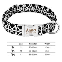 Carica l'immagine nel visualizzatore di Gallery, Nylon Dog Collar Personalized Pet Collar Engraved ID Tag Nameplate Reflective for Small Medium Large Dogs Pitbull Pug