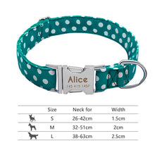 Carica l'immagine nel visualizzatore di Gallery, Nylon Dog Collar Personalized Pet Collar Engraved ID Tag Nameplate Reflective for Small Medium Large Dogs Pitbull Pug