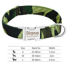 Carica l'immagine nel visualizzatore di Gallery, Nylon Dog Collar Personalized Pet Collar Engraved ID Tag Nameplate Reflective for Small Medium Large Dogs Pitbull Pug
