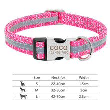 Carica l'immagine nel visualizzatore di Gallery, Nylon Dog Collar Personalized Pet Collar Engraved ID Tag Nameplate Reflective for Small Medium Large Dogs Pitbull Pug