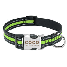 Carica l'immagine nel visualizzatore di Gallery, Nylon Dog Collar Personalized Pet Collar Engraved ID Tag Nameplate Reflective for Small Medium Large Dogs Pitbull Pug