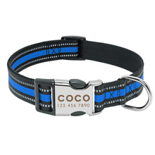 Carica l'immagine nel visualizzatore di Gallery, Nylon Dog Collar Personalized Pet Collar Engraved ID Tag Nameplate Reflective for Small Medium Large Dogs Pitbull Pug