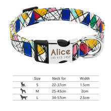 Carica l'immagine nel visualizzatore di Gallery, Nylon Dog Collar Personalized Pet Collar Engraved ID Tag Nameplate Reflective for Small Medium Large Dogs Pitbull Pug