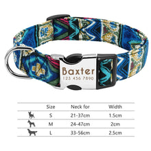 Carica l'immagine nel visualizzatore di Gallery, Nylon Dog Collar Personalized Pet Collar Engraved ID Tag Nameplate Reflective for Small Medium Large Dogs Pitbull Pug