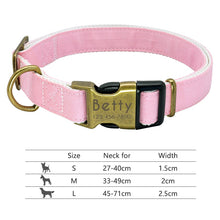 Carica l'immagine nel visualizzatore di Gallery, Nylon Dog Collar Personalized Pet Collar Engraved ID Tag Nameplate Reflective for Small Medium Large Dogs Pitbull Pug