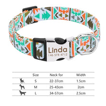 Carica l'immagine nel visualizzatore di Gallery, Nylon Dog Collar Personalized Pet Collar Engraved ID Tag Nameplate Reflective for Small Medium Large Dogs Pitbull Pug