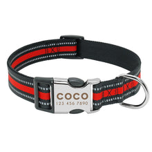 Carica l'immagine nel visualizzatore di Gallery, Nylon Dog Collar Personalized Pet Collar Engraved ID Tag Nameplate Reflective for Small Medium Large Dogs Pitbull Pug