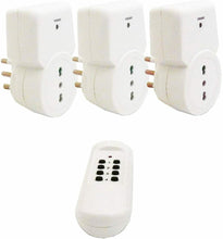 Carica l'immagine nel visualizzatore di Gallery, Proxe 710003 Tre Prese Telecomandate con Telecomando, Bianco