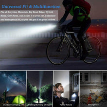 Carica l'immagine nel visualizzatore di Gallery, Luce LED per bicicletta ricaricabile tramite USB, Faro anteriore + Posteriore