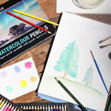Carica l'immagine nel visualizzatore di Gallery, Zenacolor 72 Matite Colorate Acquerellabili, Numerate, con Pennello in 72