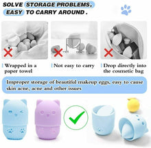 Carica l'immagine nel visualizzatore di Gallery, Beauty Sponge Blender Set Porta Spugna Per Trucco, 2 Pezzi Blu + Viola