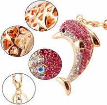 Carica l'immagine nel visualizzatore di Gallery, JPYH Grazioso Ciondolo A Forma Di Delfino Con Strass, Portachiavi Per Auto,